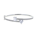 2025 New Geometric Heart Rectangle Bangle Bracelet Paved Cubic Zirconia Iced Out Bling 5A CZ Charm Men Women Jewelry